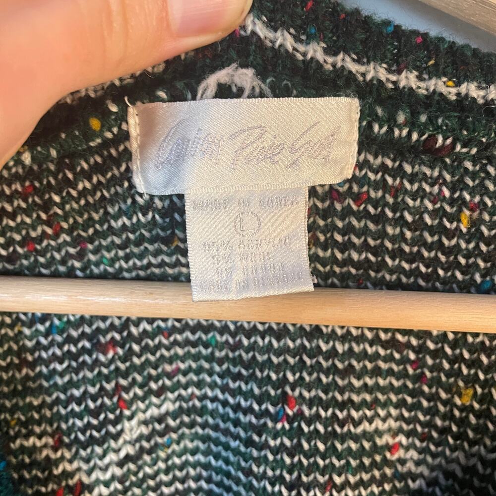 VNTG Carson Pirie Scott Green Wool Blend Knit Sweater Vest Men's SZ Large 90s - Picture 6 of 11